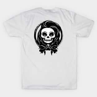 Female Pet Sitter Skull and Crossbones Black Logo T-Shirt